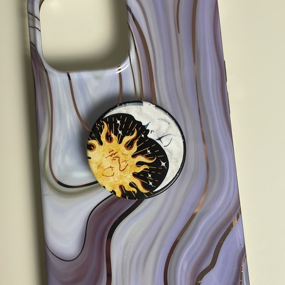 iPhone 13 Promax cover- lavender&rose&gold -pop socket holder - Picture 3 of 5